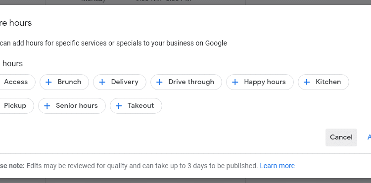 google maps restaurant more hours feature